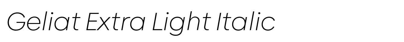 Geliat Extra Light Italic